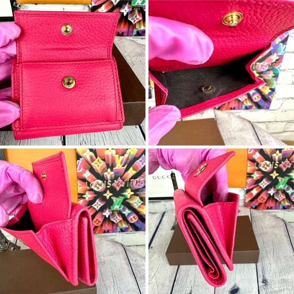 Gucci hot pink compact wallet with card holder and coin section - Picture 4 of 15